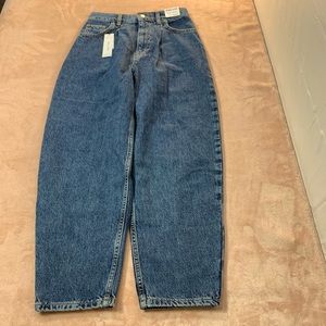Mid Blue Balloon Tapered Jeans